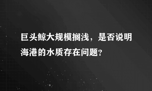 巨头鲸大规模搁浅，是否说明海港的水质存在问题？