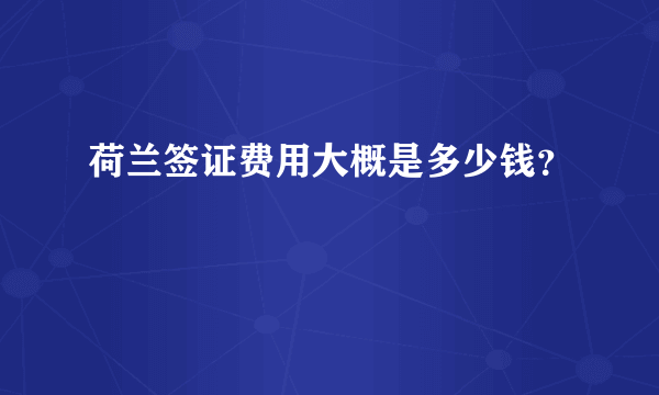 荷兰签证费用大概是多少钱？