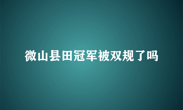 微山县田冠军被双规了吗