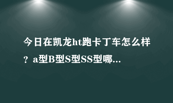 今日在凯龙ht跑卡丁车怎么样？a型B型S型SS型哪个能快速集气？谢谢你。