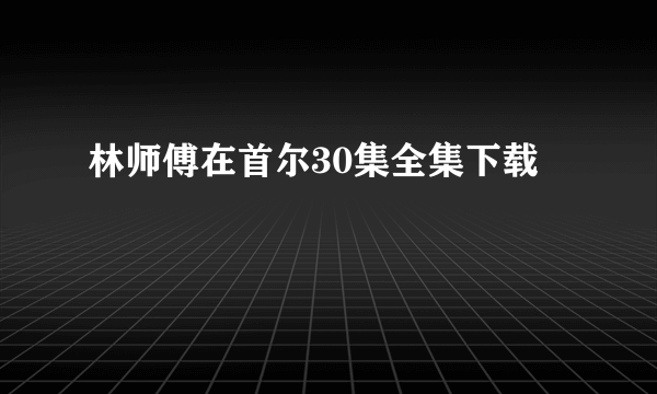 林师傅在首尔30集全集下载