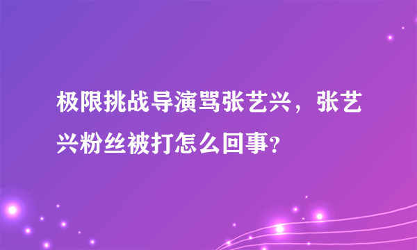 极限挑战导演骂张艺兴，张艺兴粉丝被打怎么回事？