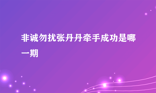 非诚勿扰张丹丹牵手成功是哪一期