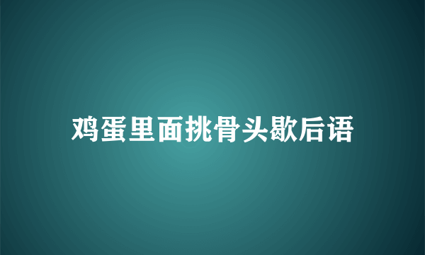 鸡蛋里面挑骨头歇后语