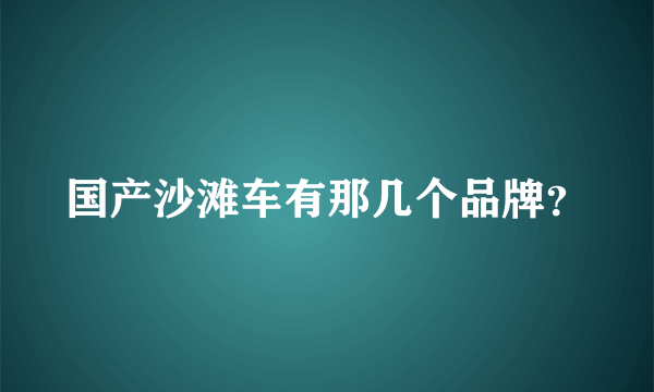 国产沙滩车有那几个品牌？