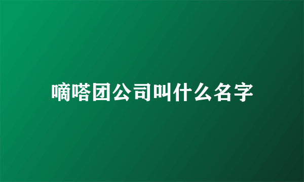 嘀嗒团公司叫什么名字