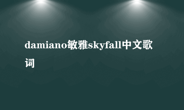 damiano敏雅skyfall中文歌词