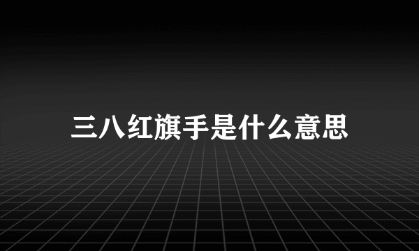 三八红旗手是什么意思