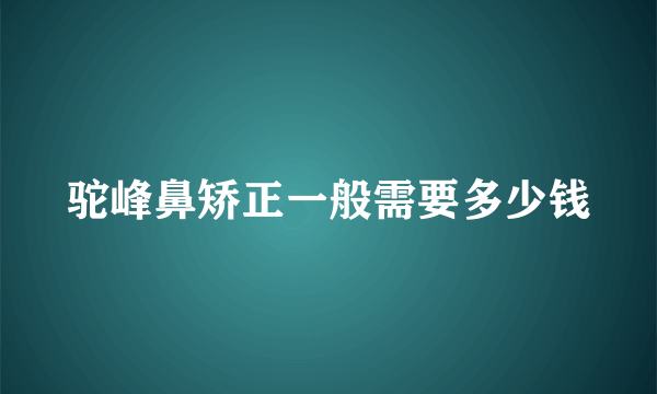 驼峰鼻矫正一般需要多少钱