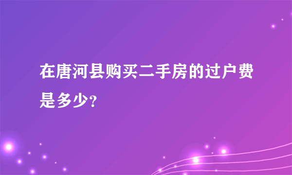 在唐河县购买二手房的过户费是多少？