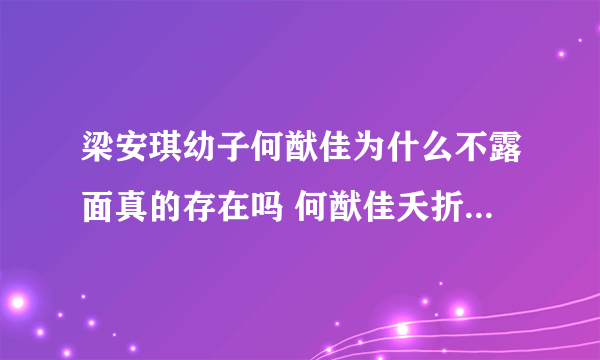 梁安琪幼子何猷佳为什么不露面真的存在吗 何猷佳夭折谣言由来