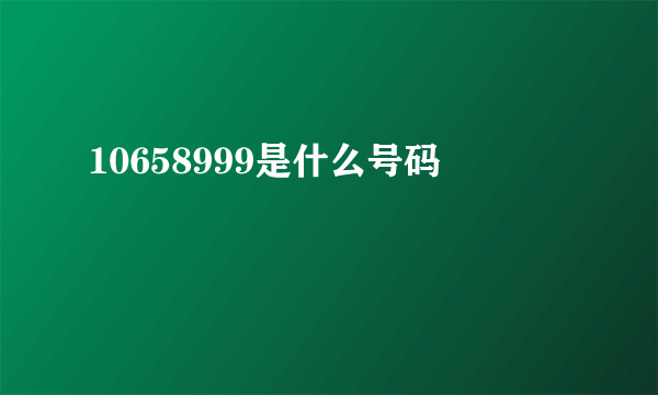 10658999是什么号码