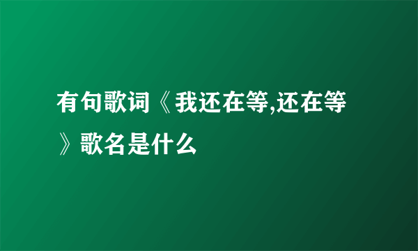 有句歌词《我还在等,还在等》歌名是什么