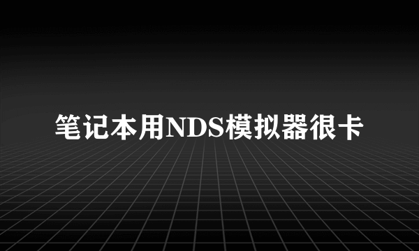 笔记本用NDS模拟器很卡