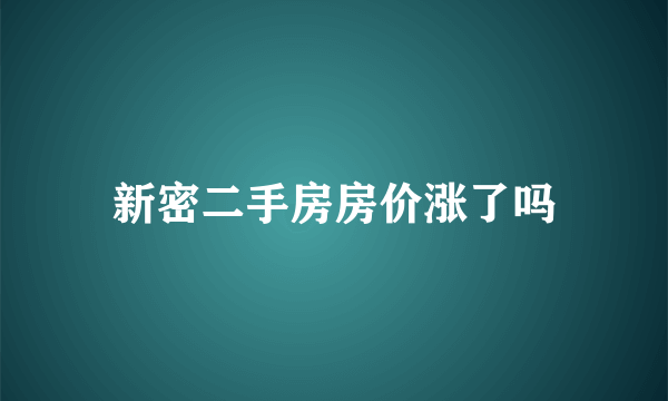 新密二手房房价涨了吗