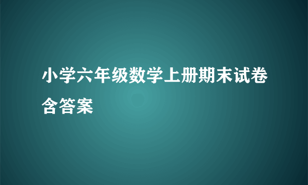 小学六年级数学上册期末试卷含答案