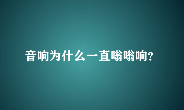 音响为什么一直嗡嗡响？