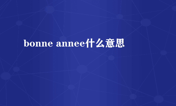 bonne annee什么意思