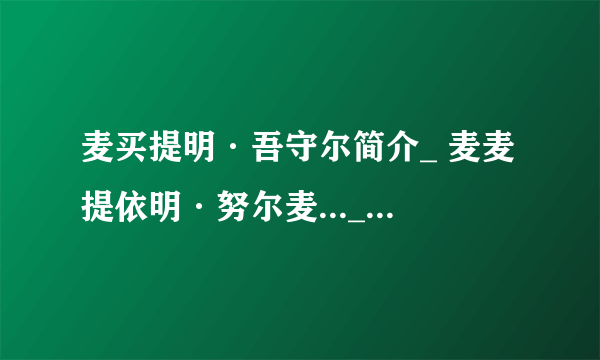 麦买提明·吾守尔简介_ 麦麦提依明·努尔麦..._ 12麦麦提依明·努尔麦麦提