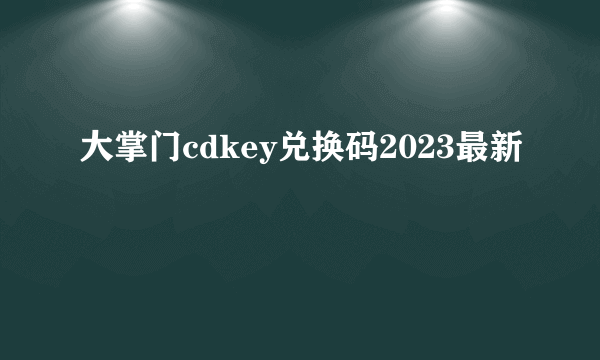 大掌门cdkey兑换码2023最新