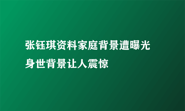 张钰琪资料家庭背景遭曝光 身世背景让人震惊