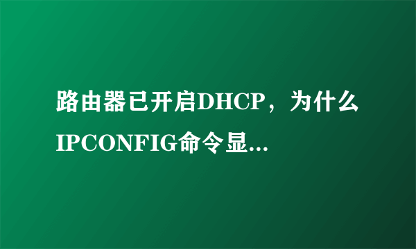 路由器已开启DHCP，为什么IPCONFIG命令显示“DhcpEnabled”为“no”？