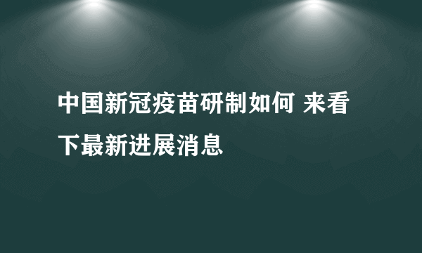 中国新冠疫苗研制如何 来看下最新进展消息