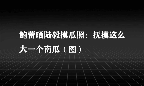 鲍蕾晒陆毅摸瓜照：抚摸这么大一个南瓜（图）