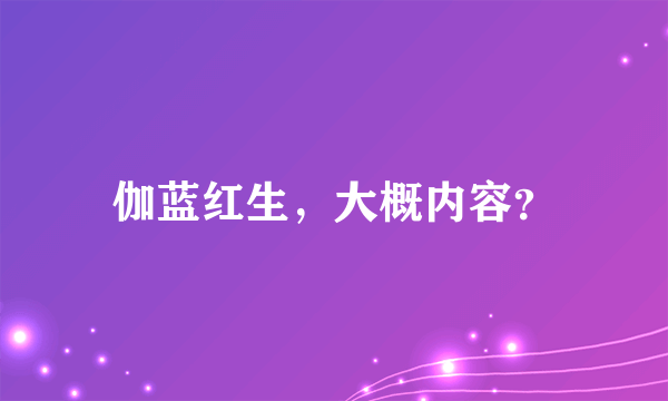 伽蓝红生，大概内容？