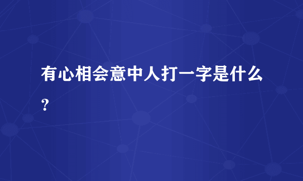 有心相会意中人打一字是什么？