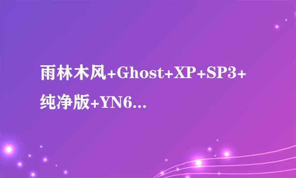 雨林木风+Ghost+XP+SP3+纯净版+YN6.0.系统肿么安装不行