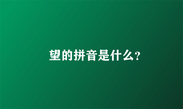 瞭望的拼音是什么？