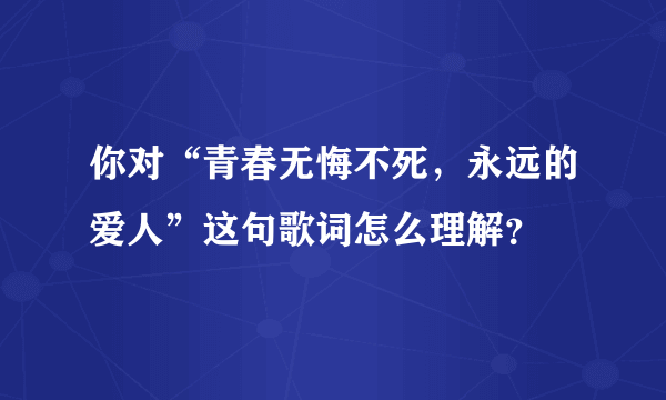 你对“青春无悔不死，永远的爱人”这句歌词怎么理解？