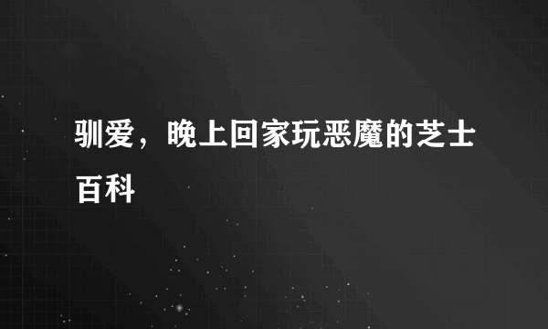 驯爱，晚上回家玩恶魔的芝士百科