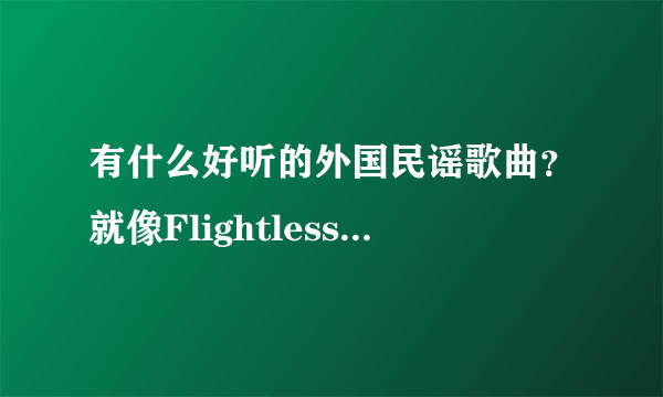 有什么好听的外国民谣歌曲？就像Flightless Bird一样的。