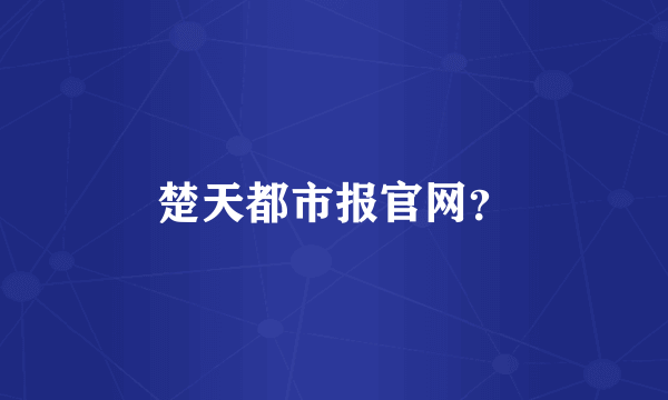 楚天都市报官网？