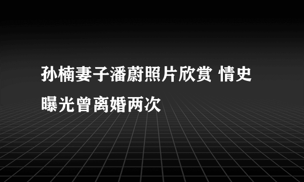 孙楠妻子潘蔚照片欣赏 情史曝光曾离婚两次