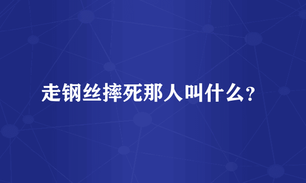 走钢丝摔死那人叫什么？