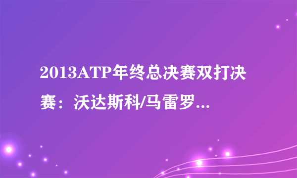 2013ATP年终总决赛双打决赛：沃达斯科/马雷罗击败布莱恩兄弟夺冠