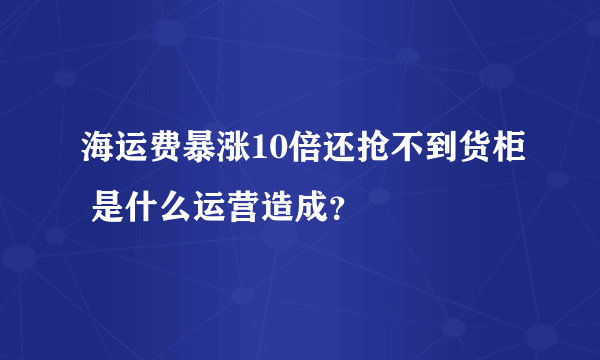 海运费暴涨10倍还抢不到货柜 是什么运营造成？