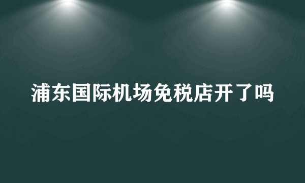 浦东国际机场免税店开了吗