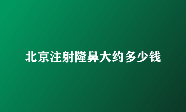 北京注射隆鼻大约多少钱