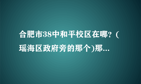 合肥市38中和平校区在哪？(瑶海区政府旁的那个)那里有什么车经过？