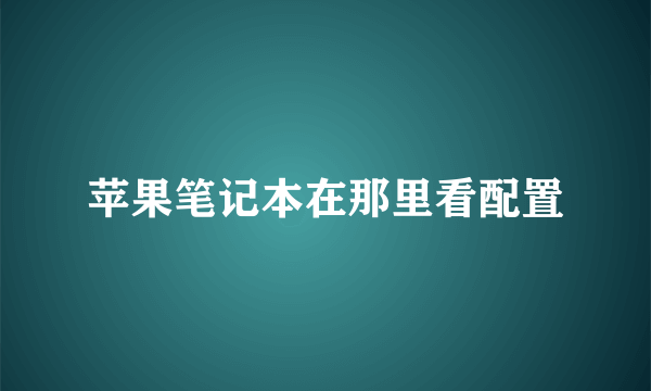 苹果笔记本在那里看配置