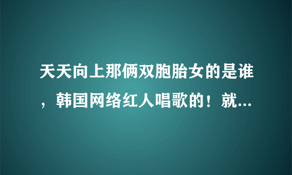 天天向上那俩双胞胎女的是谁，韩国网络红人唱歌的！就现在演那个。