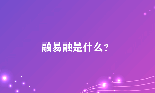 融易融是什么？