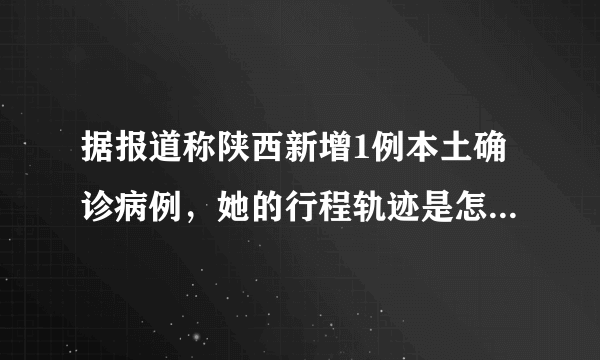 据报道称陕西新增1例本土确诊病例，她的行程轨迹是怎样的？该如何防范？