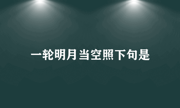 一轮明月当空照下句是