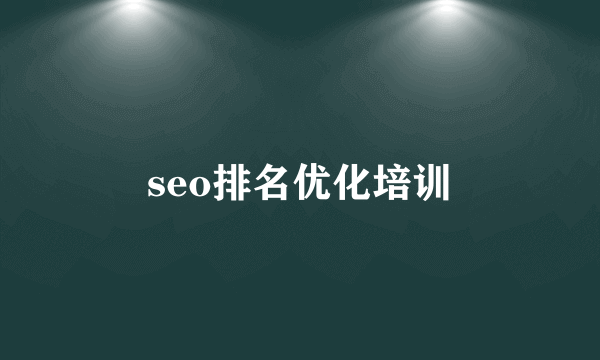 seo排名优化培训