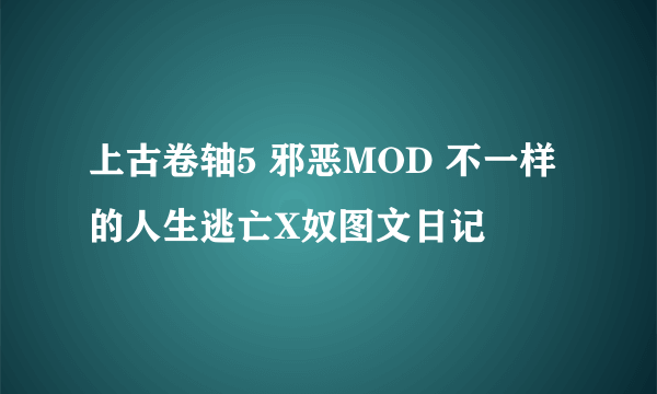 上古卷轴5 邪恶MOD 不一样的人生逃亡X奴图文日记